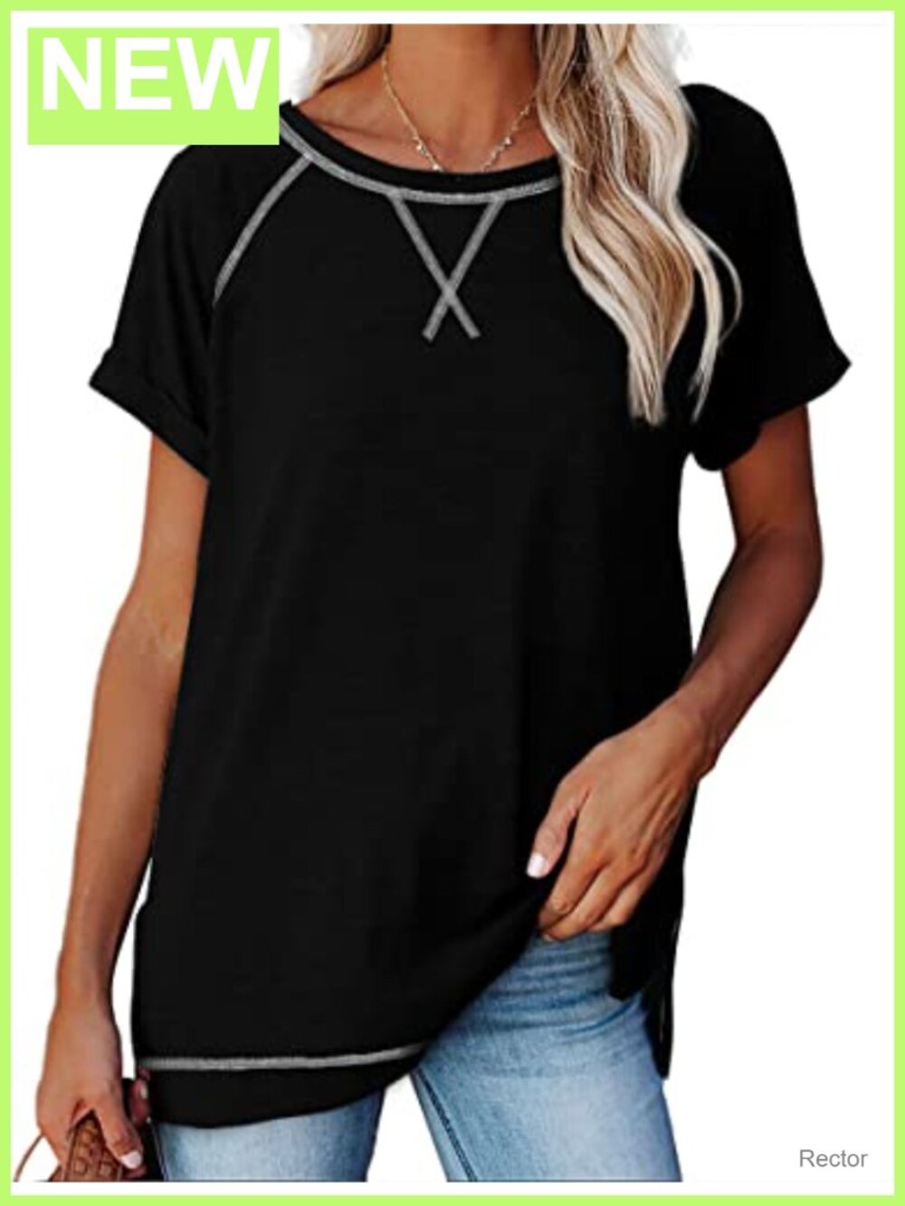Women's Loose Fit Short Sleeve Crew Neck T-Shirt Casual Summer Top